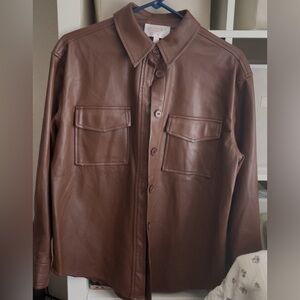 Women’s Brown Faux Leather Jacket